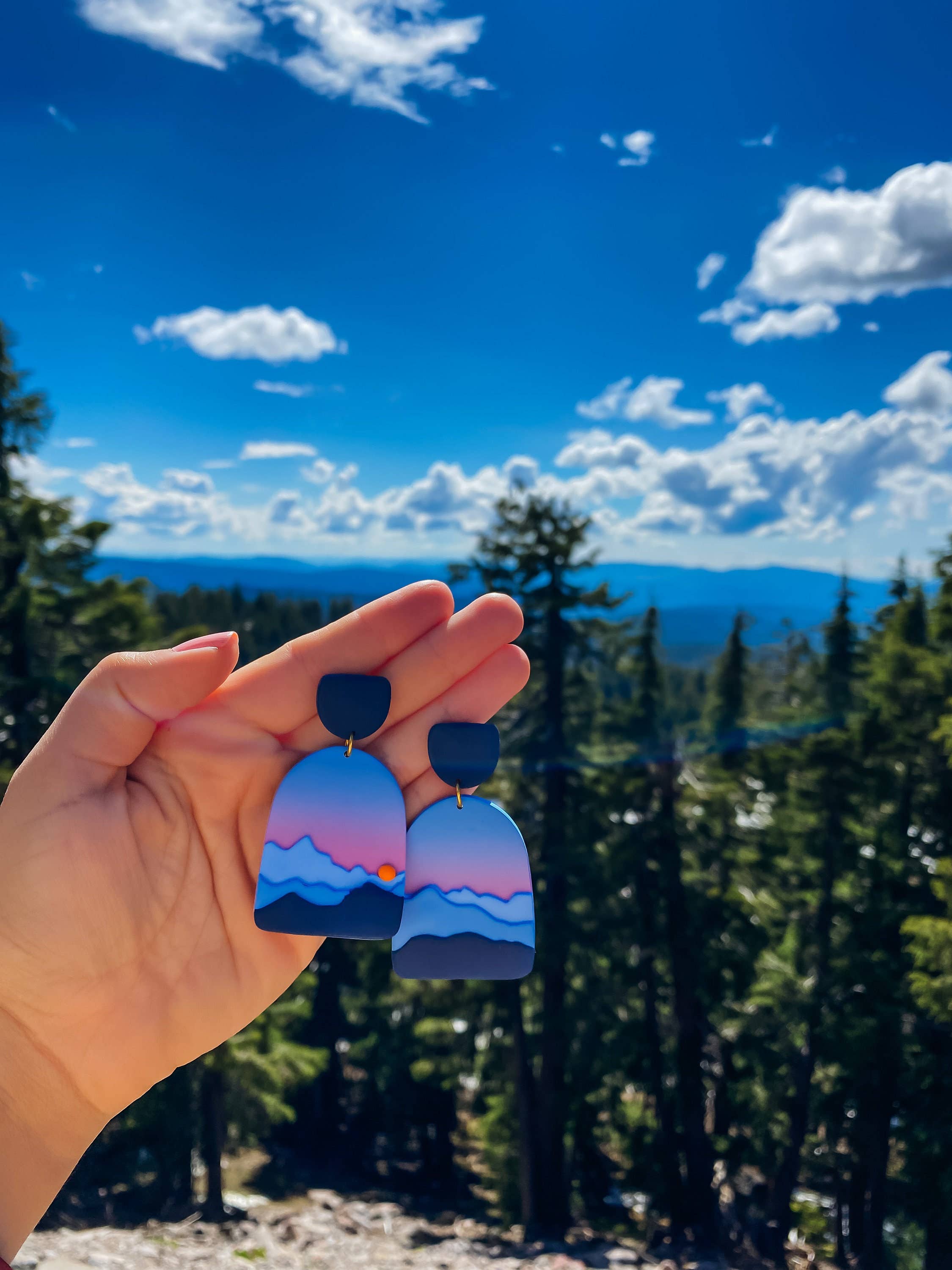 Lauren Likes Art - Wholesale Dangle Earrings - Blue Ridge Mountain Earrings, Virginia Accessory, North Carolina, Travel Outfit, National Park Gift, Appalachian Adventure, Smokey Mountain3