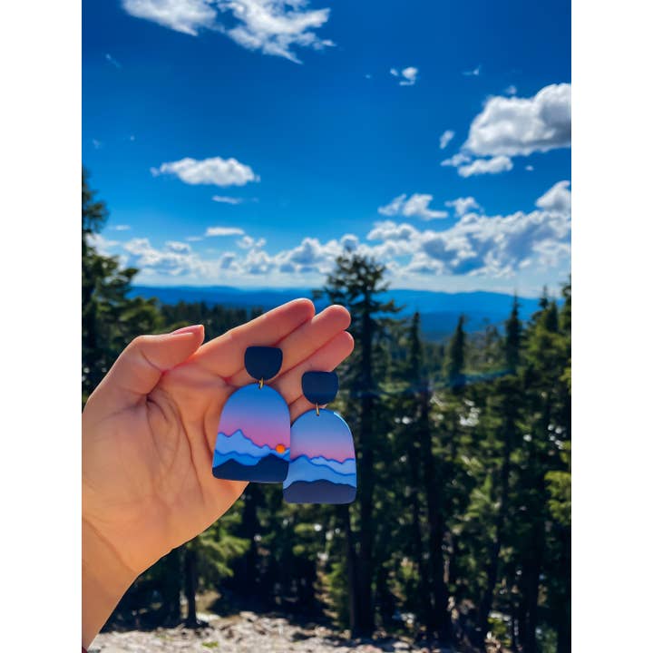 Lauren Likes Art - Wholesale Dangle Earrings - Blue Ridge Mountain Earrings, Virginia Accessory, North Carolina, Travel Outfit, National Park Gift, Appalachian Adventure, Smokey Mountain3