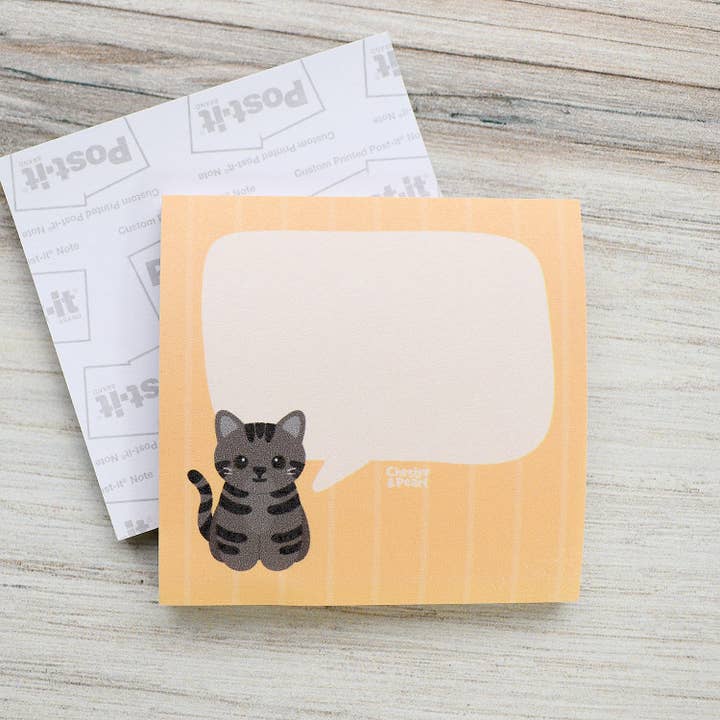 Notes Post-It® Chat tigré brun pour la vente par Chester and Pearl