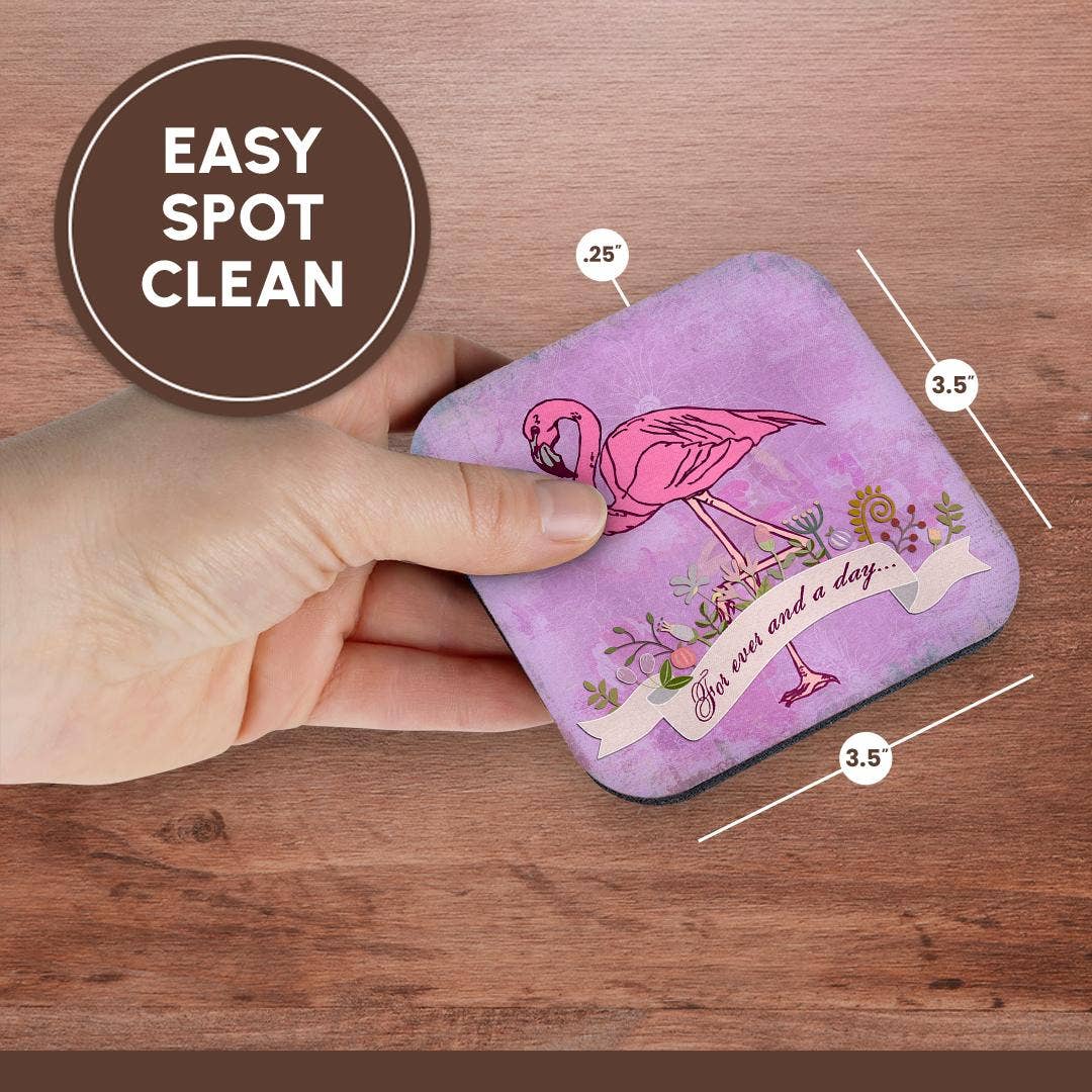 3dRose - Wholesale Coasters - 3dRose, Flamingo Valentines Day Illustration, Coaster13