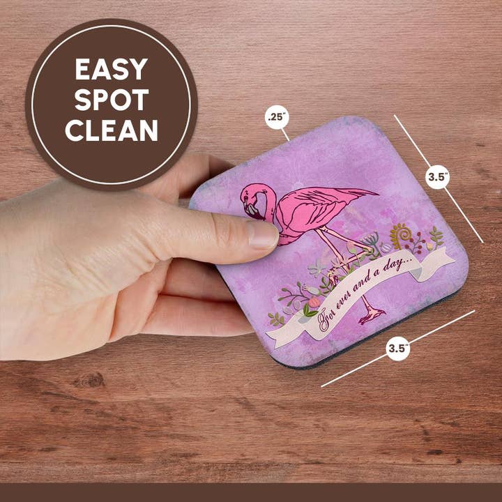 3dRose - Wholesale Coasters - 3dRose, Flamingo Valentines Day Illustration, Coaster13