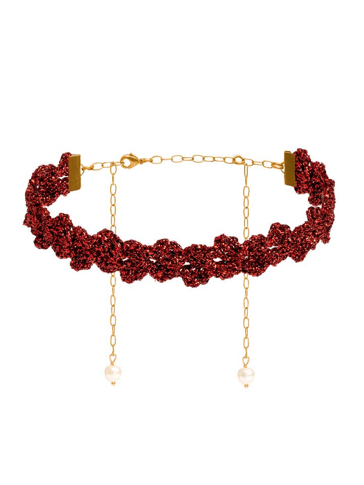 Gargantilla Spike Pitiusas roja para venta al por mayor de Lavani Jewels