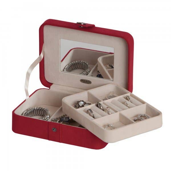 Mele and Co (Canada) - Wholesale Jewelry Box/Organizer - Mele and Co Giana Plush Jewelry Box with Lift Out Tray1