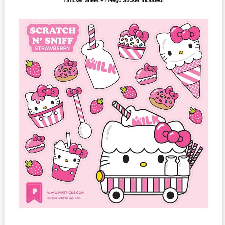 Hello Kitty Mjölkkartong Skrapa och Lukta (2 st) för wholesale av Pipsticks