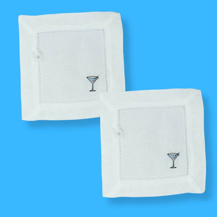Cocktail Napkins Martini - Individual or SET OF 2 for wholesale by Made Au Gold