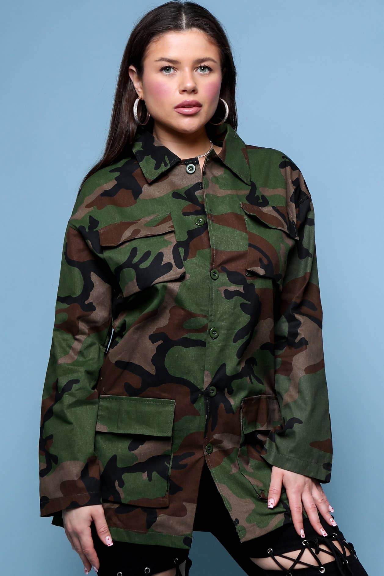 ARMÉN GRÖN bekväm kamouflagejacka, nödvändig avslappnad topp för wholesale på Faire8
