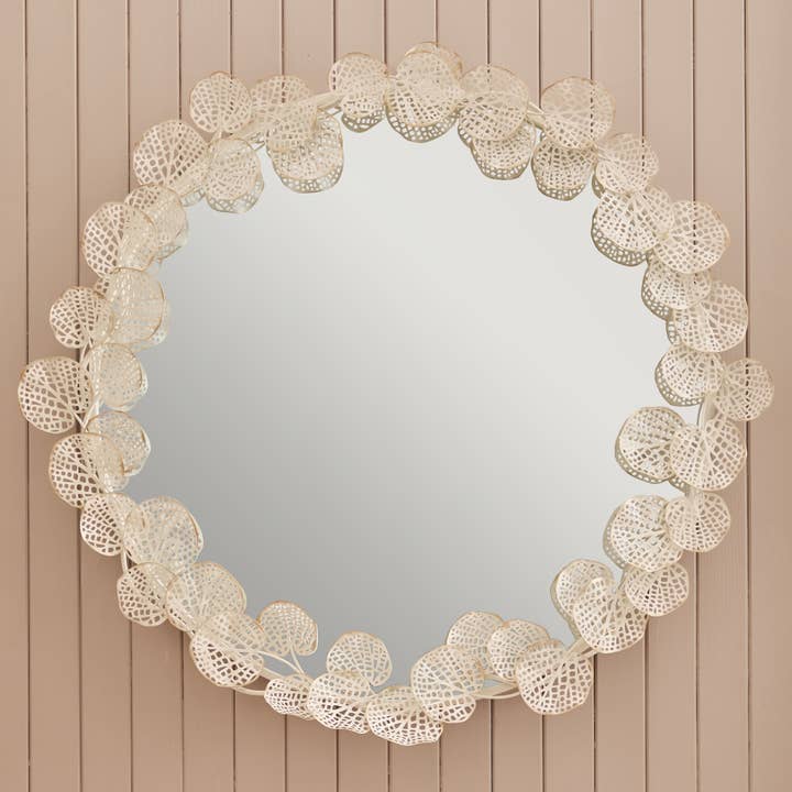 Gaia Mirror Antique White Gold for wholesale on Faire2