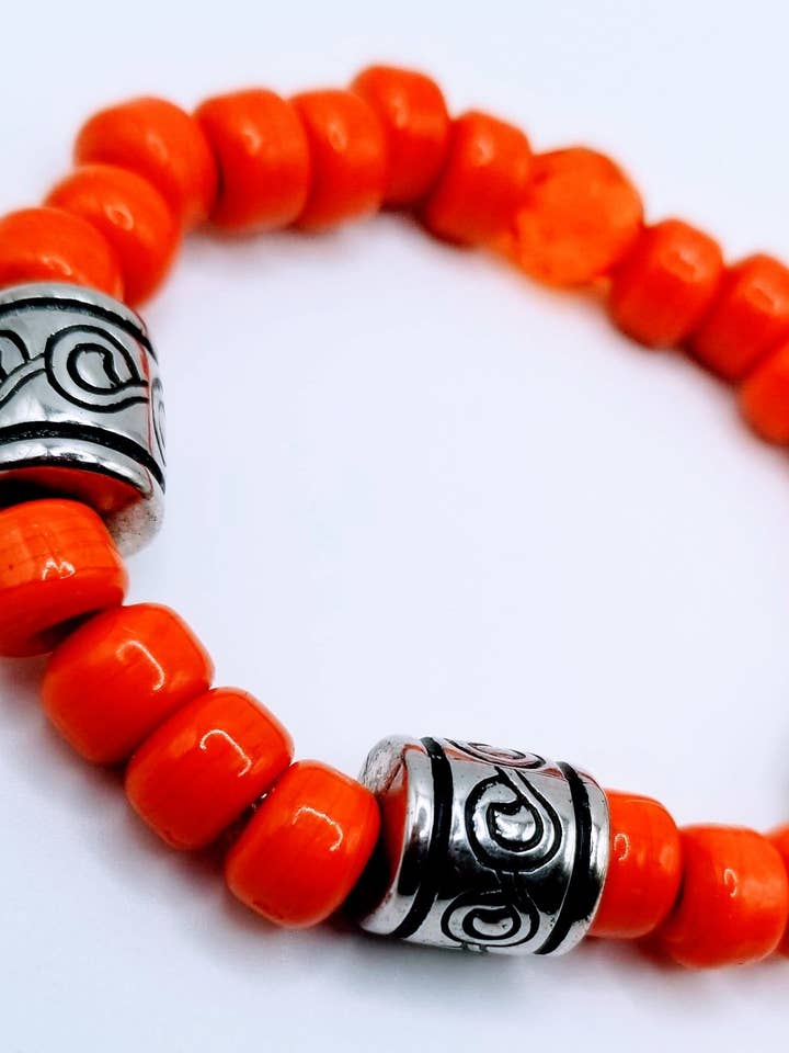 "Bold and Bright: The Vibrant Charm of Orange Beaded Bracelets" for wholesale by Handcrafted Jewelry By Teri C