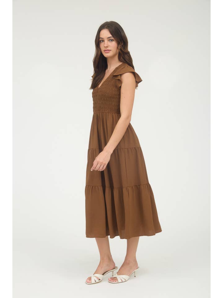 MINE - Wholesale Dress - Women's - FLUTTER SLEEVE MAXI DRESS28