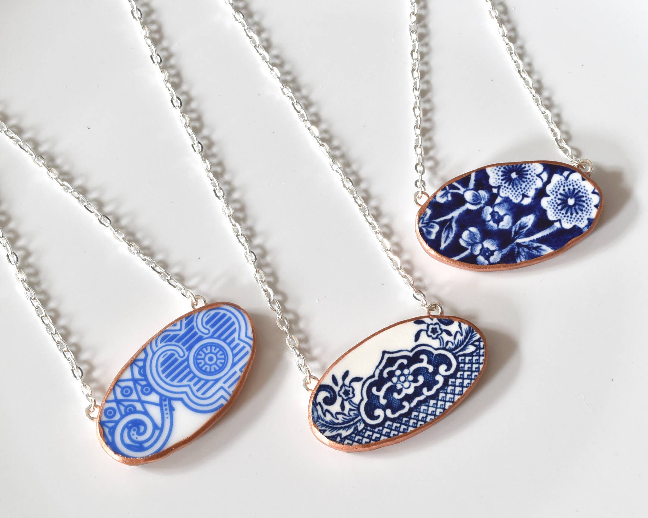 The Broken Plate Pendant Co - Wholesale Pendant/Charm Necklace - Broken Plate Horizontal Oval Necklace5