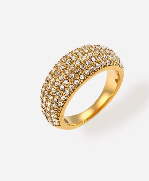 Gold Pavé-Domring - Stahl 14K für den Großhandel auf Faire