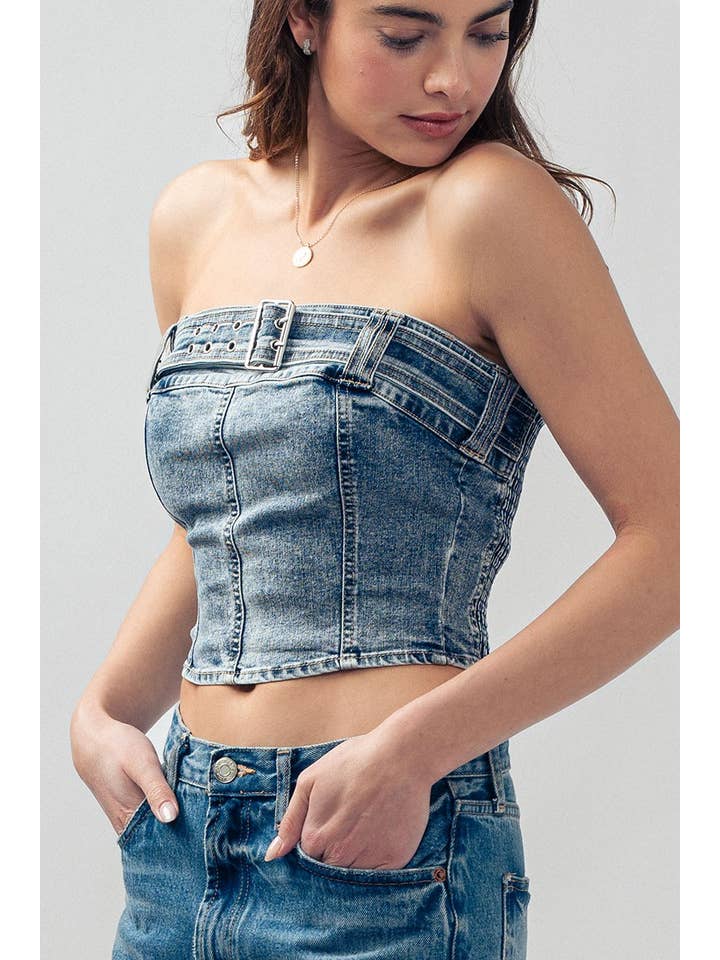 Fashion Week - Wholesale Corset - Women's - Vintage Vibes Denim Corset Top