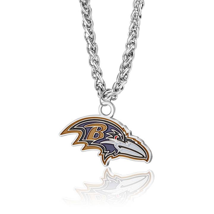 Simran International – Großhandel Kette mit Anhänger/Charm – NFL Baltimore Ravens Halskette mit Logo der Hauptmannschaft