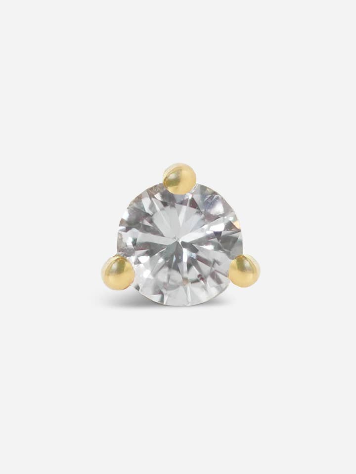 3 mm Rund Diamant Gängad Platt Baksida Örhänge | Singel för wholesale av Porter Lyons