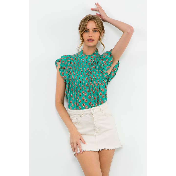 Flutter Sleeve Print Top for wholesale by THML