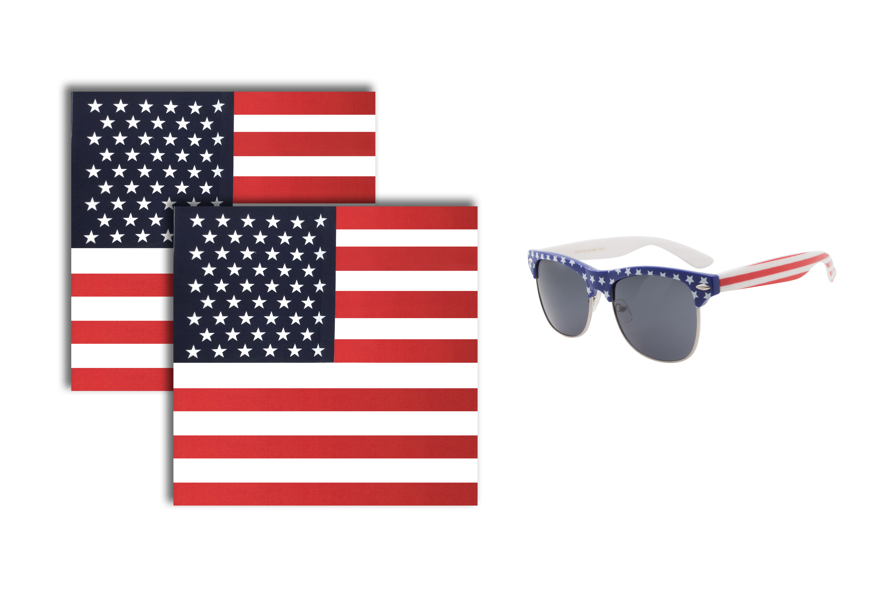 grinderPUNCH – wholesale Sunglasses – Unisex – grinderPUNCH Apollo's Creed All American Flag Browline Sunglasses and Bandana Pack1