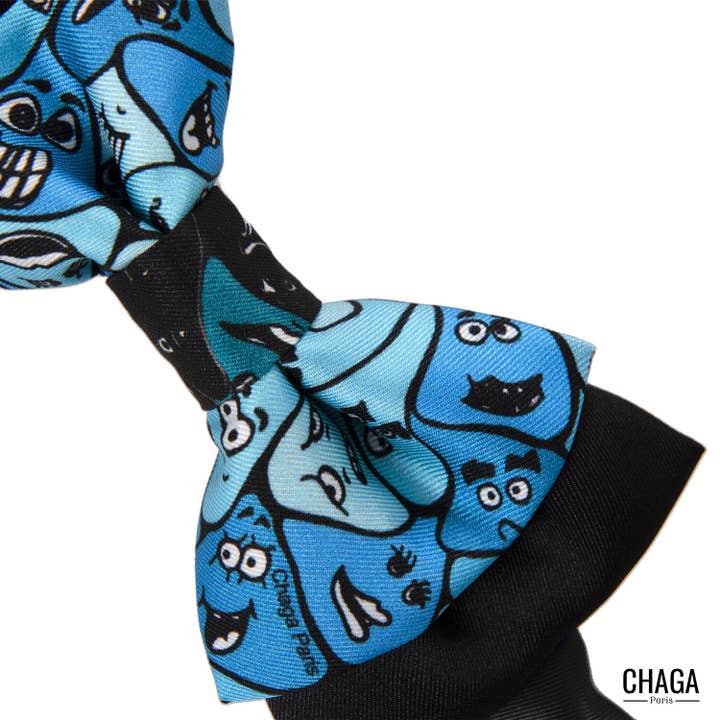 BLAUWE BLOEM TWILL VLINDERDAS voor wholesale door chaga paris