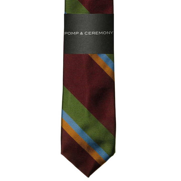 Preppy Stripe Silk Tie for wholesale by Pomp & Ceremony