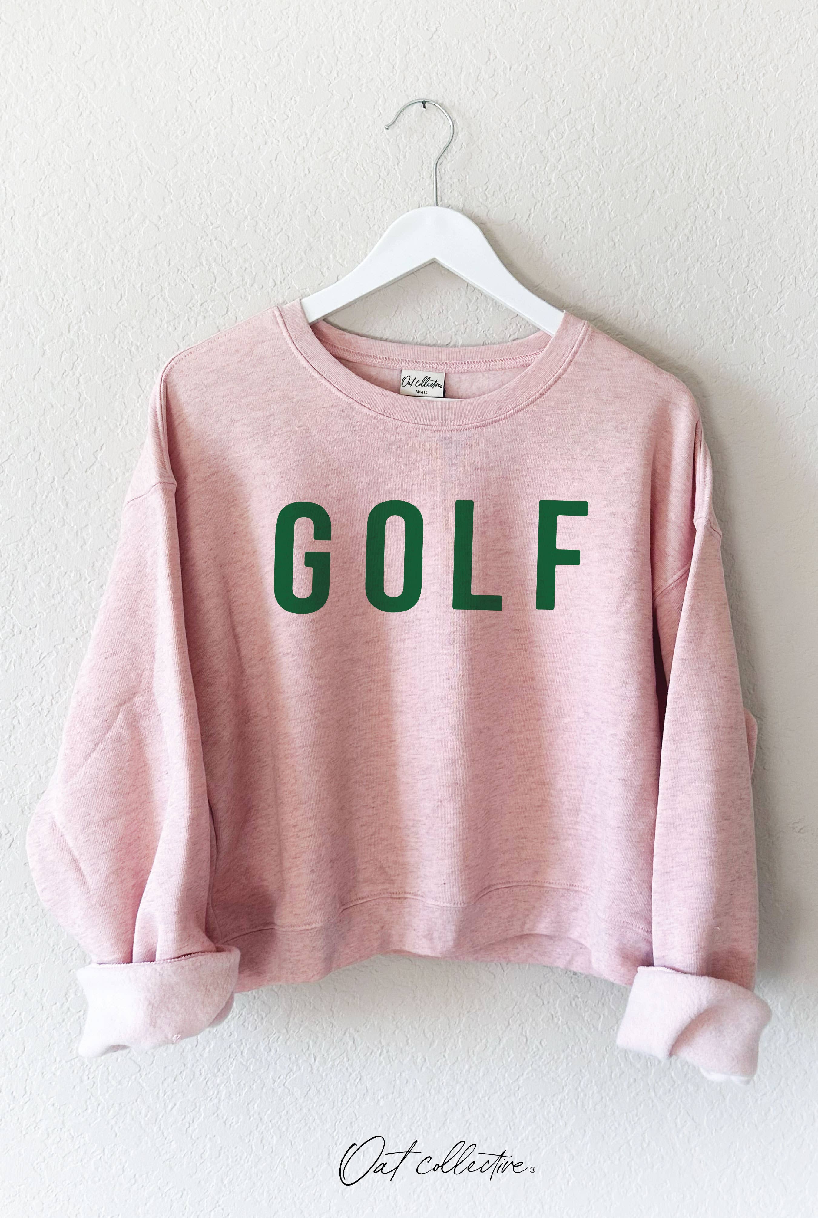 OAT COLLECTIVE - Vente Sweat-shirt à imprimés – femme - Pull court graphique en polaire à longueur moyenne GOLF, coupe décontractée.6