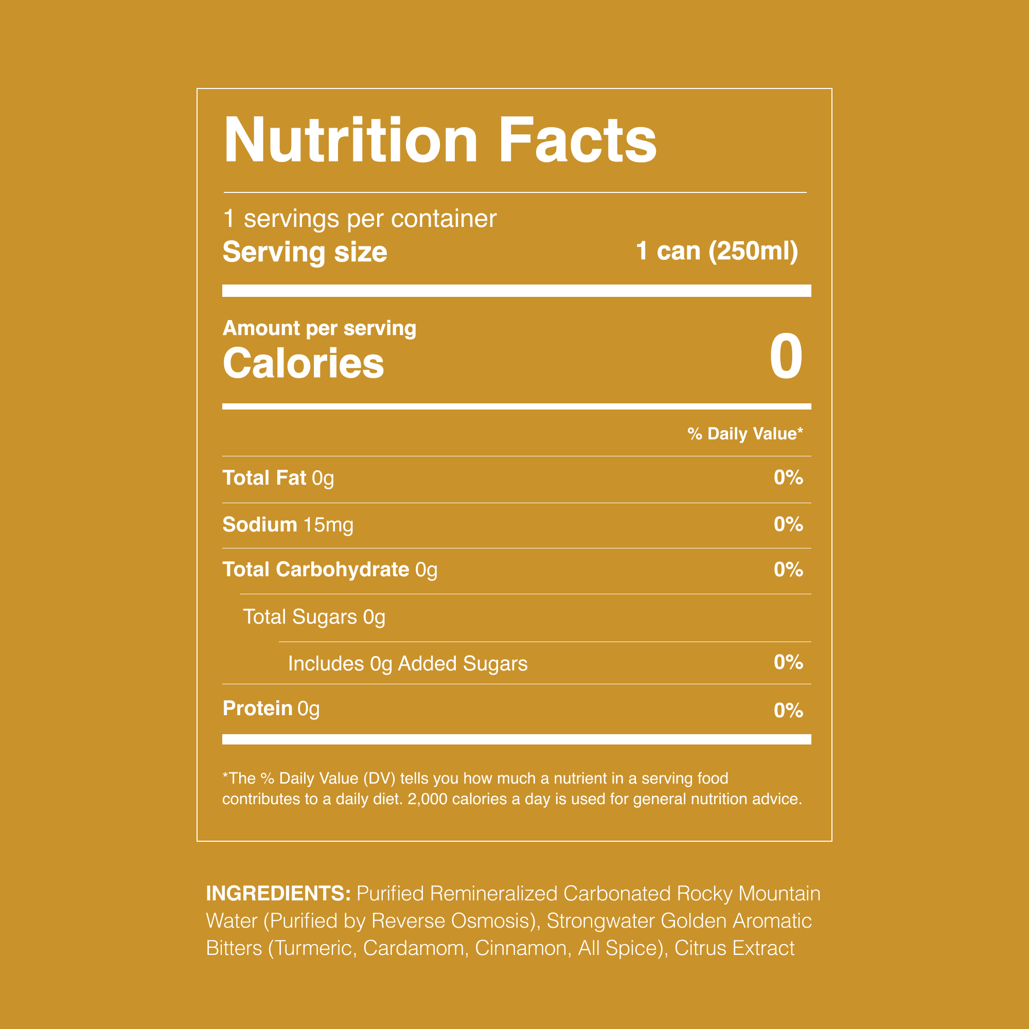 Strongwater – Großhandel Soda/kohlensäurehaltiges Getränk – Sprudelnder NA Golden Spritz - Bitters & Soda5