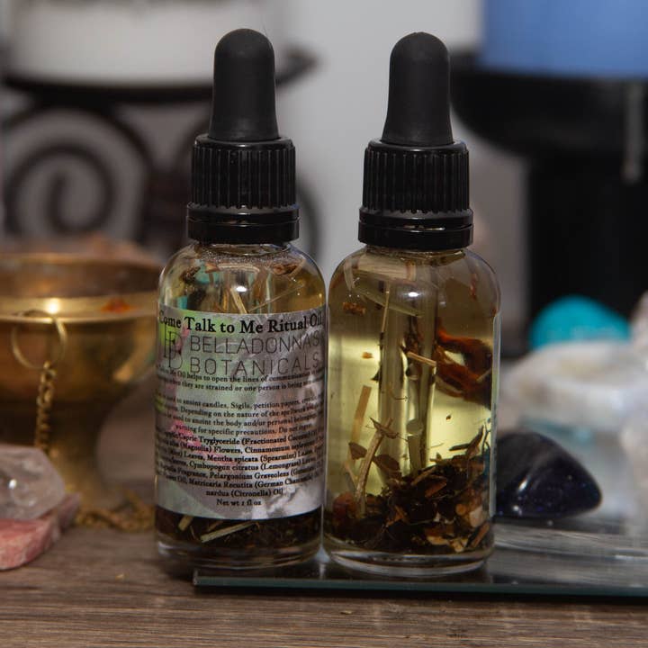 Olio rituale Vieni a parlare con me per la vendita all'ingrosso da parte di Belladonnas Botanicals