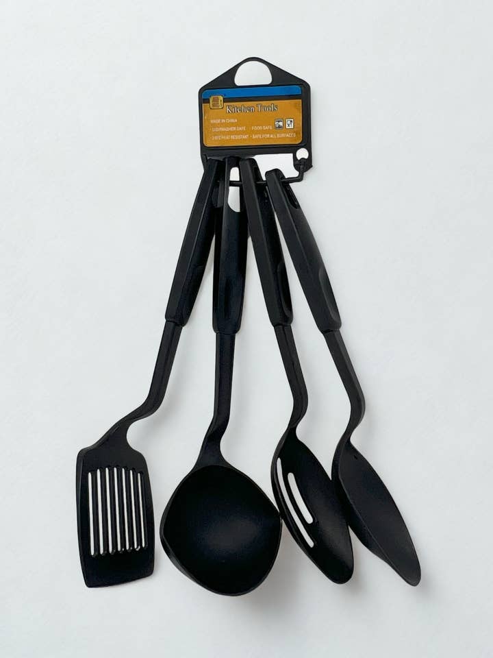 4pc Kitchen Utensil Black for wholesale by USA HomeMax
