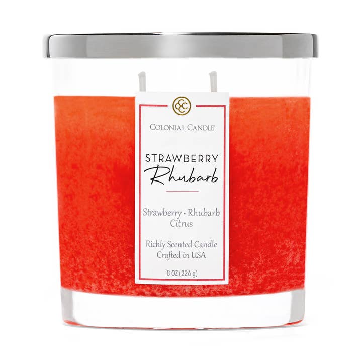 Signature Oval Strawberry Rhubarb, 2 Wick, 8oz for wholesale by MVP Group International INC