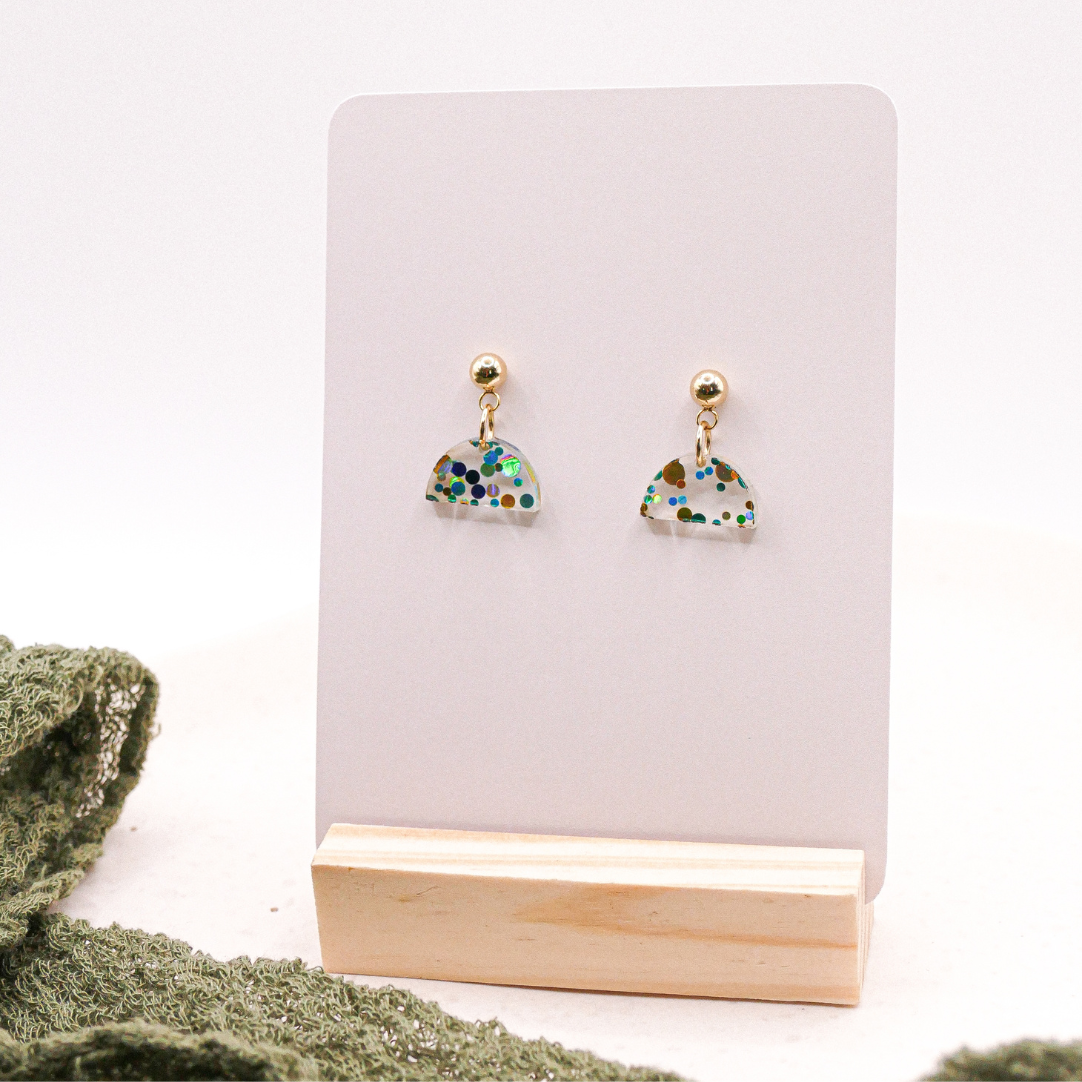 Tilda&Theo - Wholesale Dangle Earrings - Confetti semicircle acrylic stainless steel/sterling earrings6