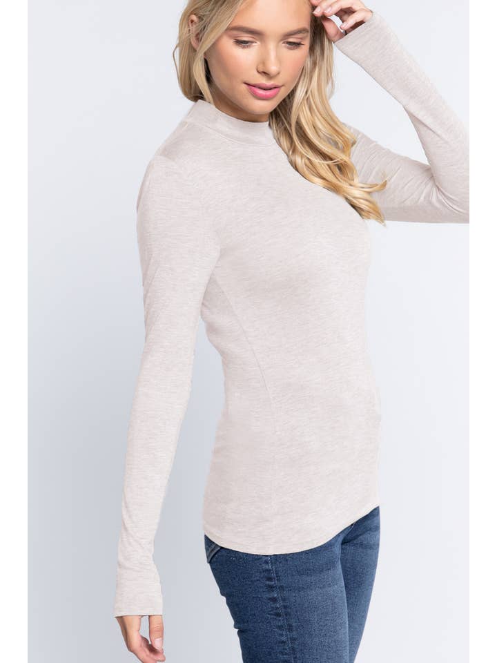 42POPS - Wholesale Knit Top - Women's - ',,.Mock Neck Fitted Rayon Jersey Top8