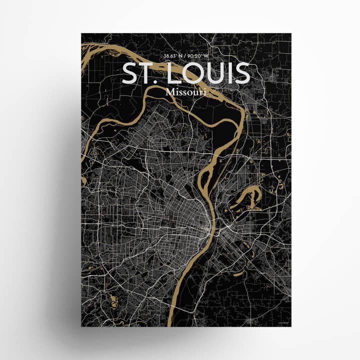 Affiche Carte de la ville de Saint-Louis pour la vente par OurPoster.com