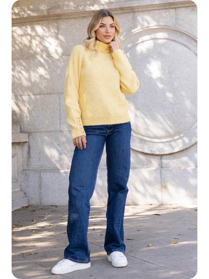 Strut & Bolt - Wholesale Tunic Sweater - Women's - Button Sleeve Turtle Neck Sweater10