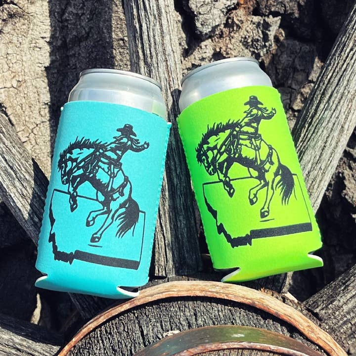 MONTANA BUCKIN' HORSE KOOZIE for wholesale by Back Road Designs