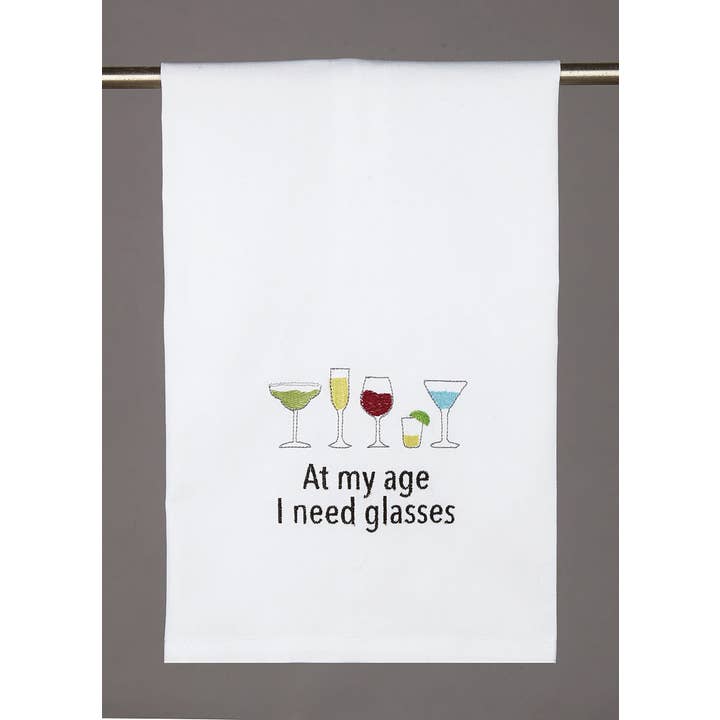 Peking Handicraft - Wholesale Theedoek - Op mijn leeftijd heb ik glazen keukenhanddoek nodig