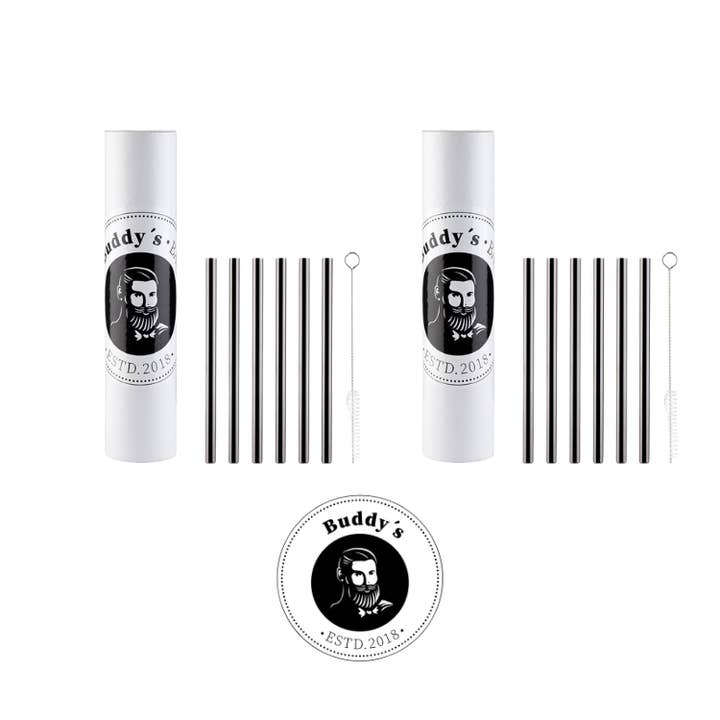 12-piece straw set gunmetal look for wholesale by APS Germany