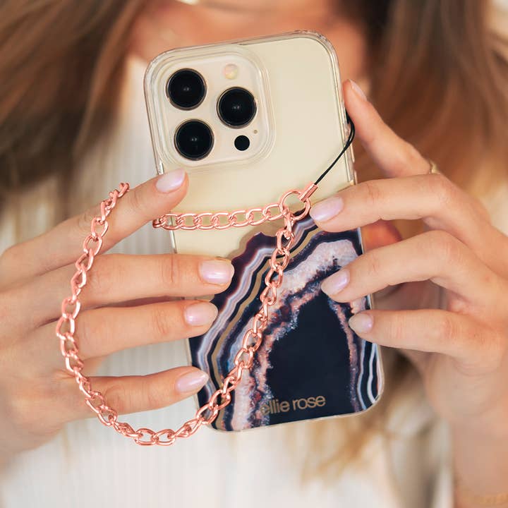 Nibble Distributors Ltd - Wholesale Phonecase strap - Phone Charm Wristlet - Rose Gold2
