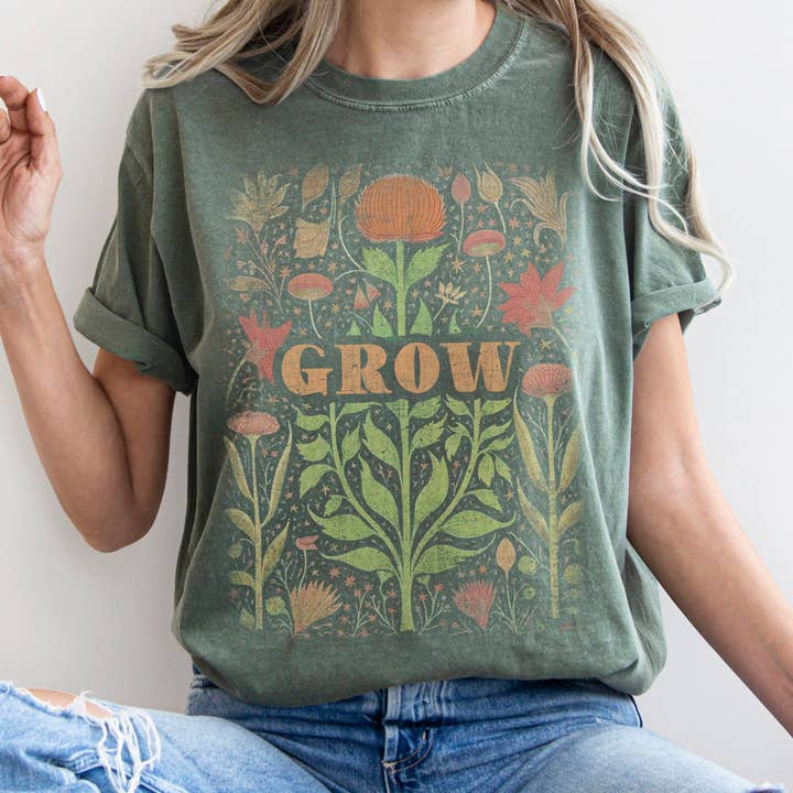 Refinery Number One LLC - Wholesale T-Shirt (Graphic) - Women's - Folk Art Vintage Grow T-shirt