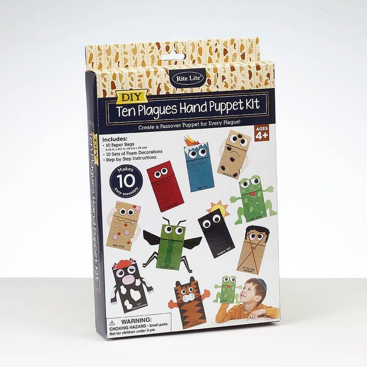 Passover 10 Plagues Puppet Kit, 8.5", 10 Bags/Box for wholesale by Rite lite