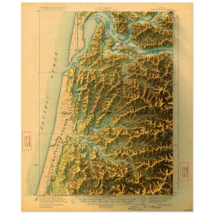 Reedsport, Oregon for wholesale by Scott Reinhard Maps