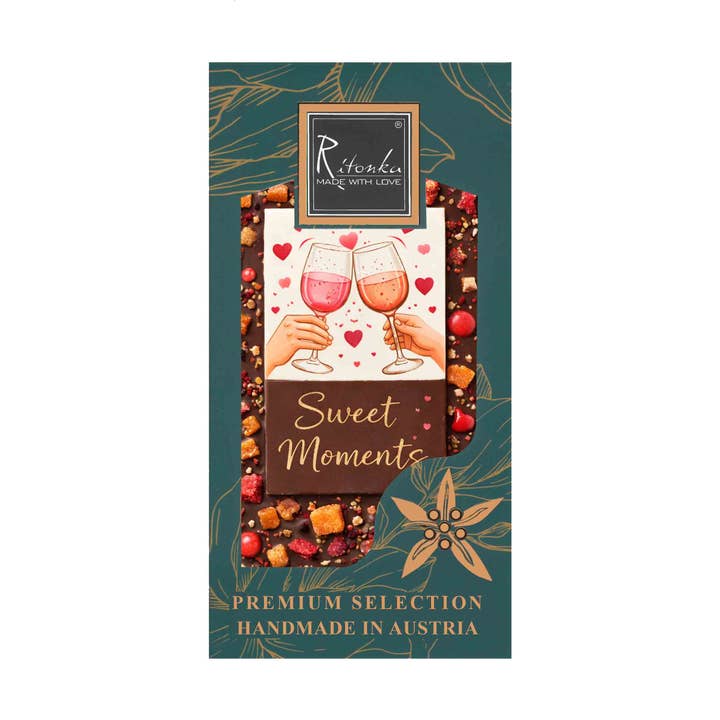 Milk Chocolate "SWEET MOMENTS" Strawberry, Cashew Valentine for wholesale by Ritonka ...made with love