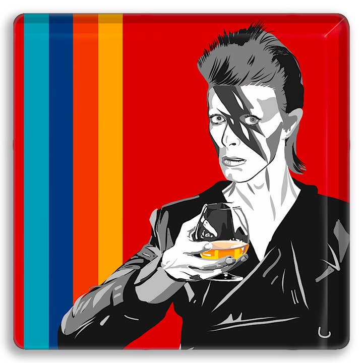 Bowie im Lounge-Untersetzer für den Großhandel von Uptripping (Shannon Foley Henn)