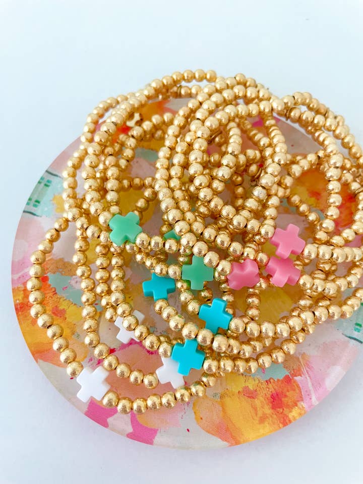 Colored Cross Bracelet for wholesale by Cola Stacks