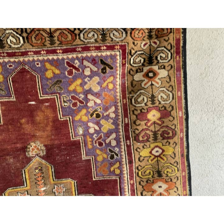 Oushak Rugs - Wholesale Area Rug - Vintage Turkish Oushak Handmade Geometric Wool Rug 4x6 ft12