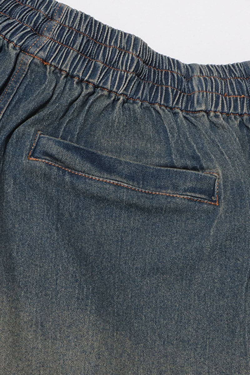 BLUE Lace-Trim Denim Short for wholesale on Faire4