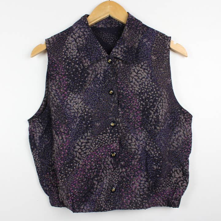 Sun's Out! - Wholesale Button Down Shirt - Women's - Reworked Vintage Sleeveless Button Up Blouse - Cinched15