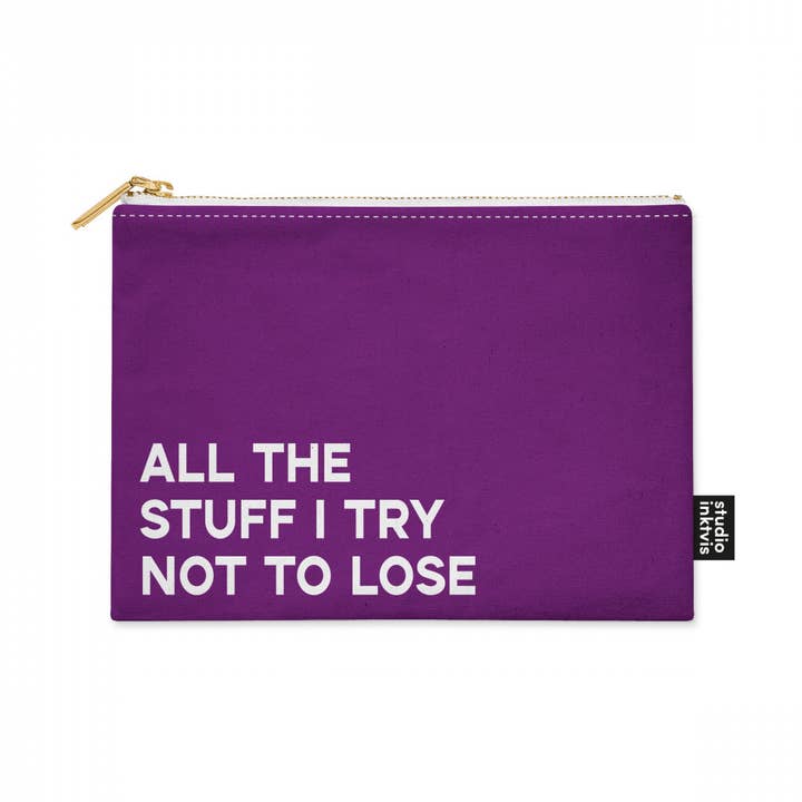Studio Inktvis - Wholesale Make-up/cosmetic bag - ALL THE STUFF I TRY NOT TO LOSE makeup bag pouch purple0