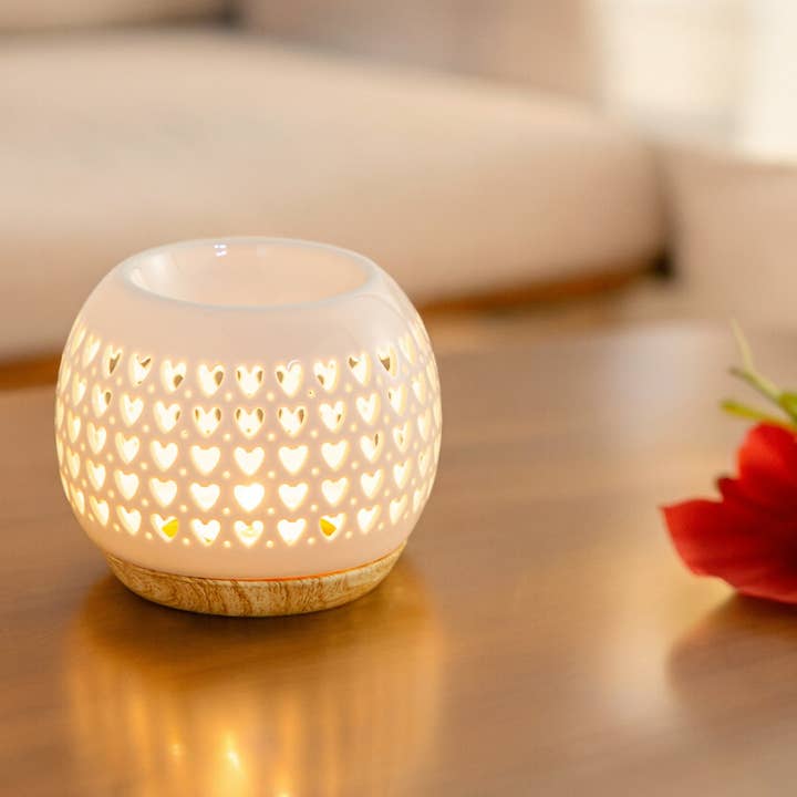 Zen'Arome - Wholesale Fragrance Warmer - Ceramic Heart Oil Burner for Melts and Scented Waxes