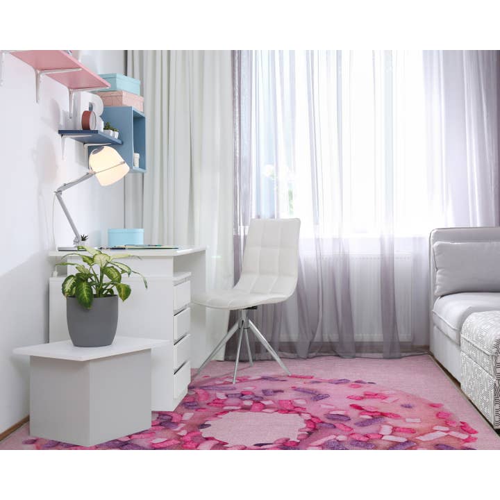 Well Woven - Wholesale Area Rug - Pink Sprinkles Donut Novelty Pink Flat-Weave Rug