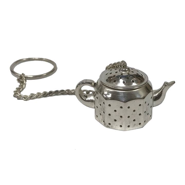 Madison Bay Co. - Historical Home Decor Reproductions - Wholesale Tea Strainer/Infuser - Silver Plated Tea Kettle-Shaped Loose Leaf Tea Strainer