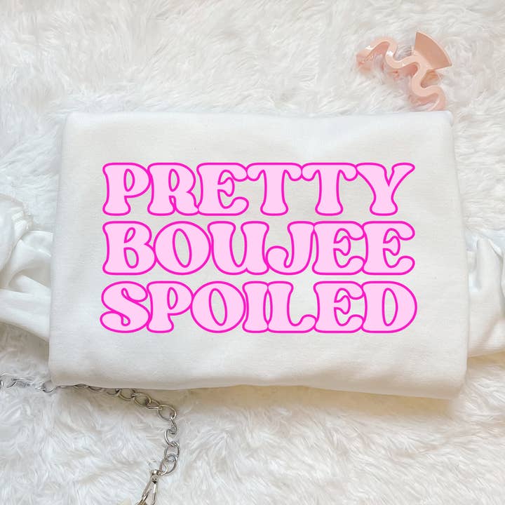 XO Wholesale - Wholesale Screen Printed T-Shirt - Women's - Pretty Boujee Spoiled Preppy Graphic Tee/Sweatshirt0