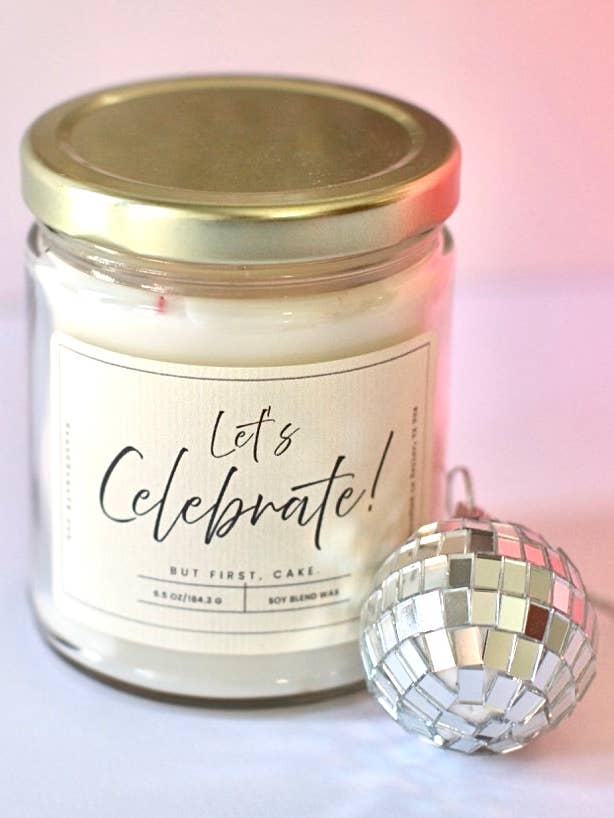 Let's Celebrate - Hand-Poured Vanilla Cake Scented Candle for wholesale by Haus II Home, LLC